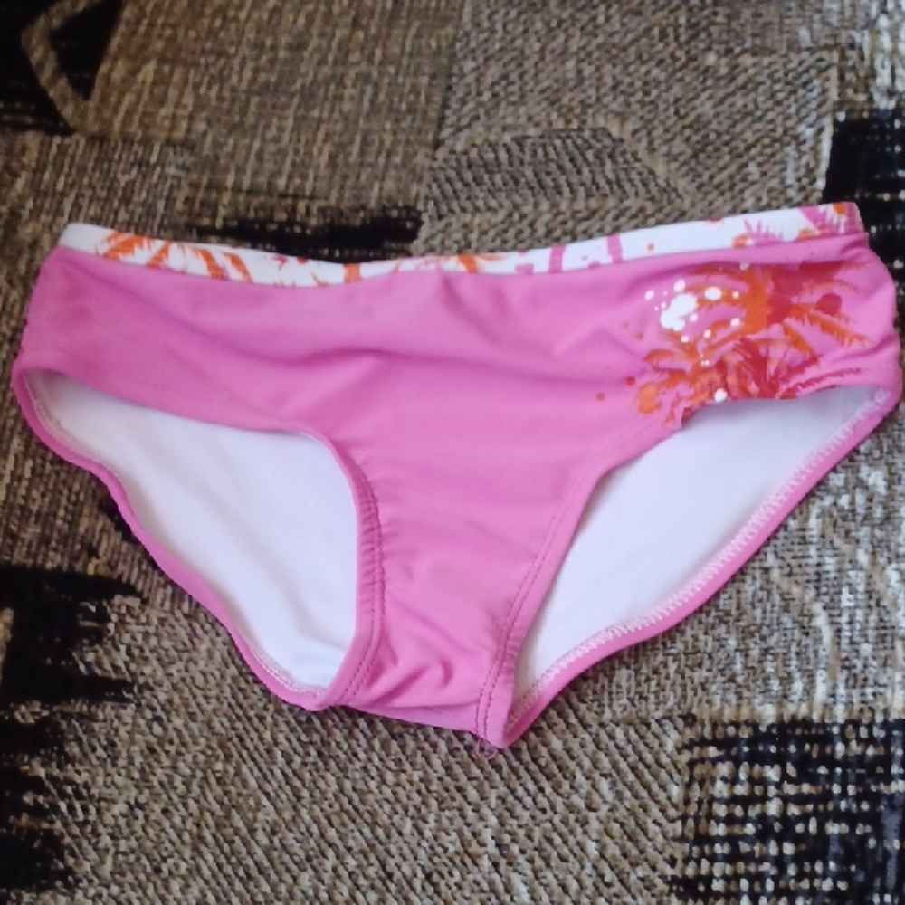 $4 Add-on Tropical Pink, Orange & White Bikini Bottom - Size 10/12